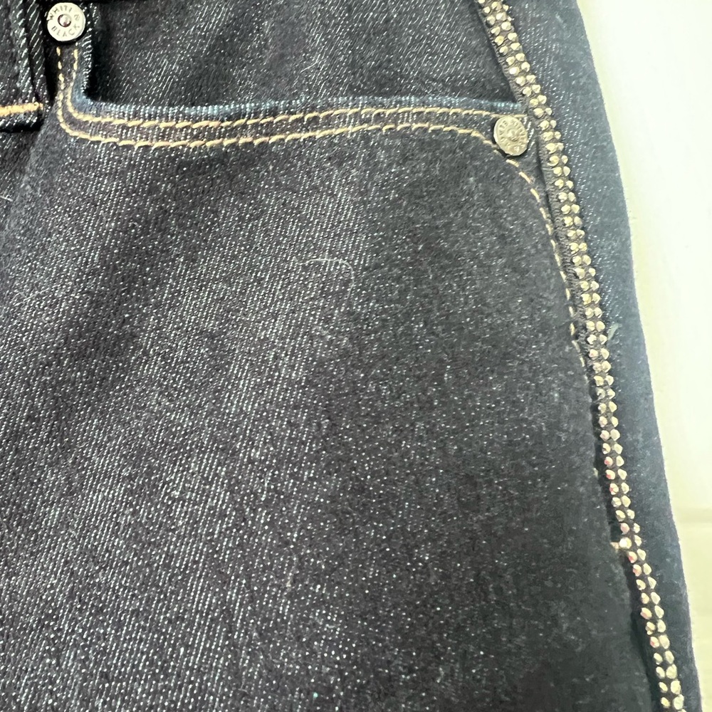 White House Black Market High-Rise skinny flare Jeans w/Rhinestone pinstripes - Picture 7 of 16